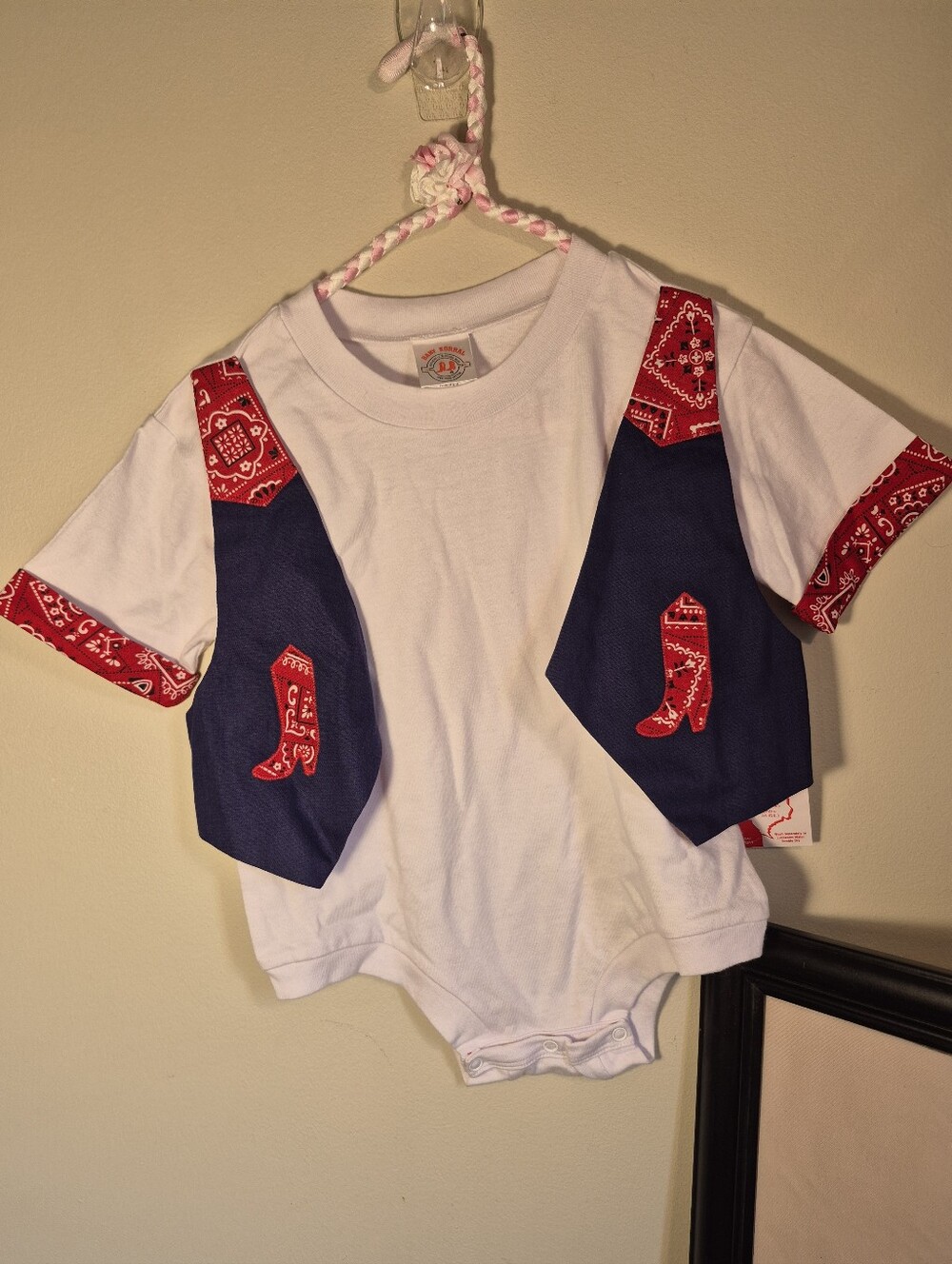 Adorable Western Onsie Rodeo Ready Srampede Lil Bronco Country Farm Baby Horse